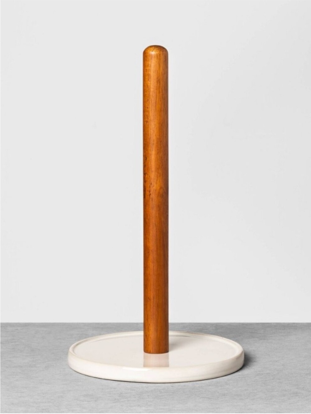 Stoneware & Wood Paper Towel Holder Cream/Brown - Hearth & Hand Magnolia, Target
